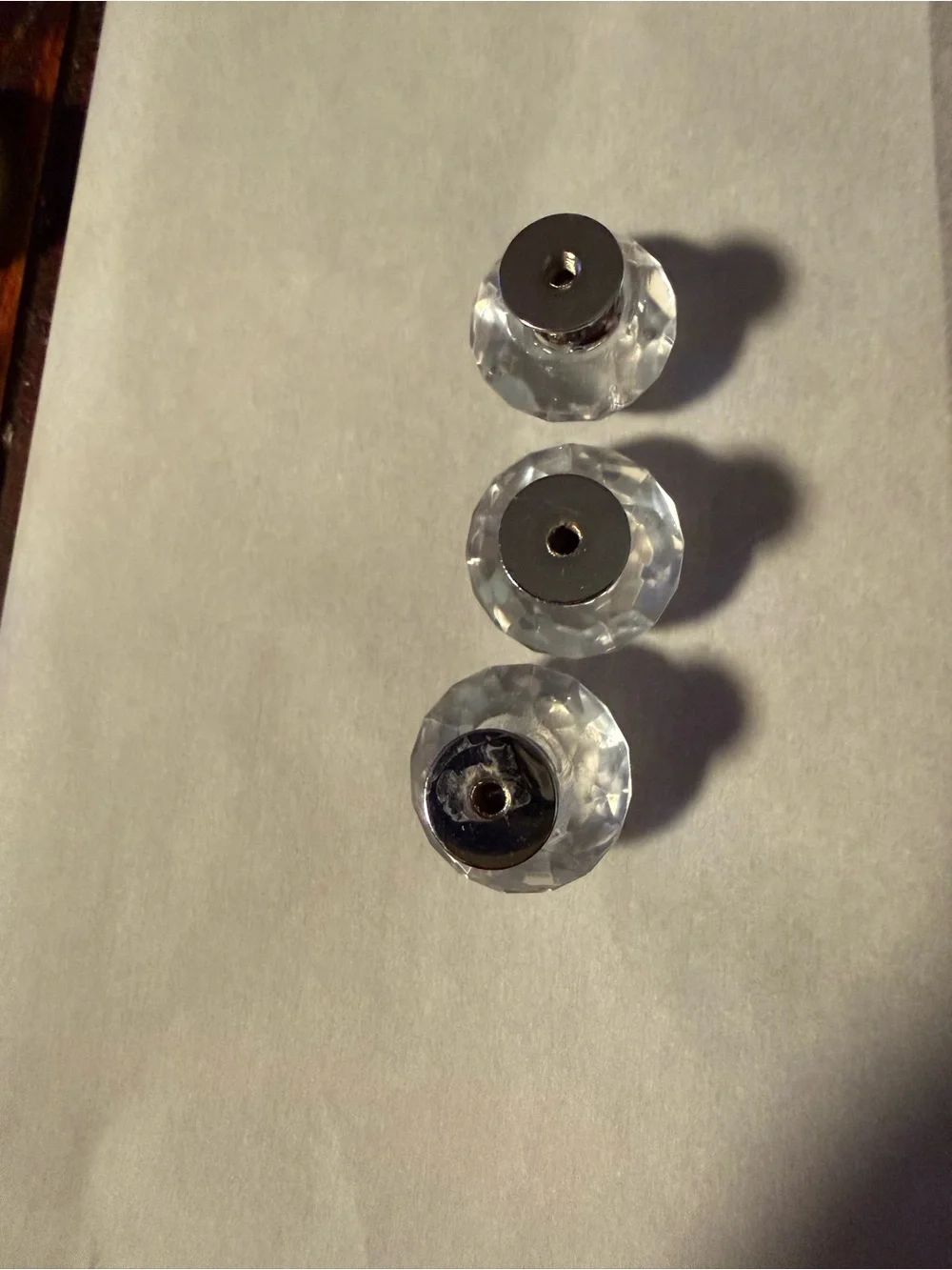 Clear Faceted Crystal-like Resin Drawer Pull - #4 (pk of 3)